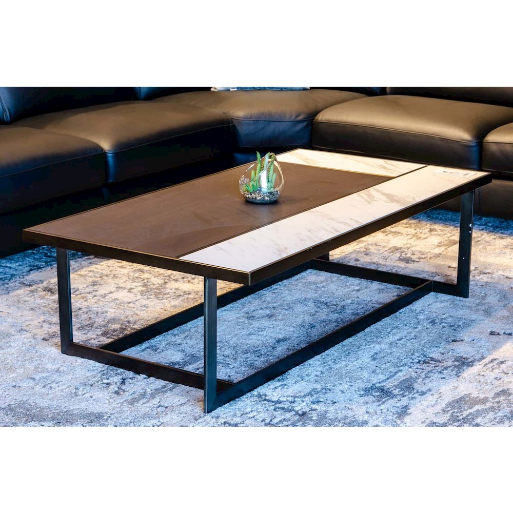 Modrest Fargo - Modern Ceramic & Grey Walnut Coffee Table. Picture 6