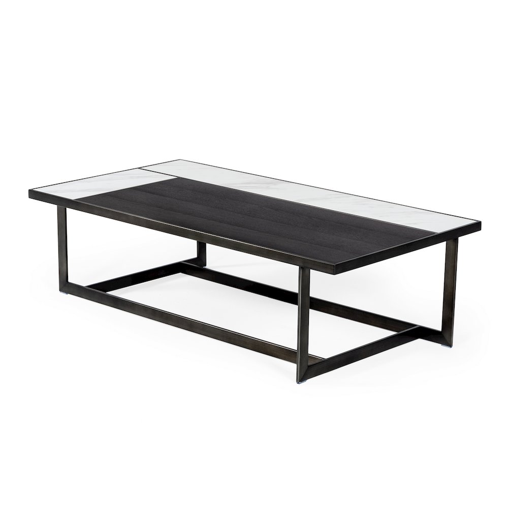 Modrest Fargo - Modern Ceramic & Grey Walnut Coffee Table. Picture 3