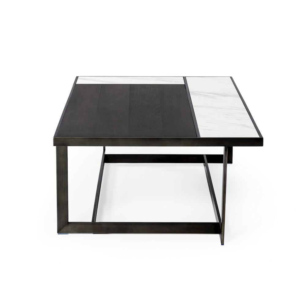 Modrest Fargo - Modern Ceramic & Grey Walnut Coffee Table. Picture 4