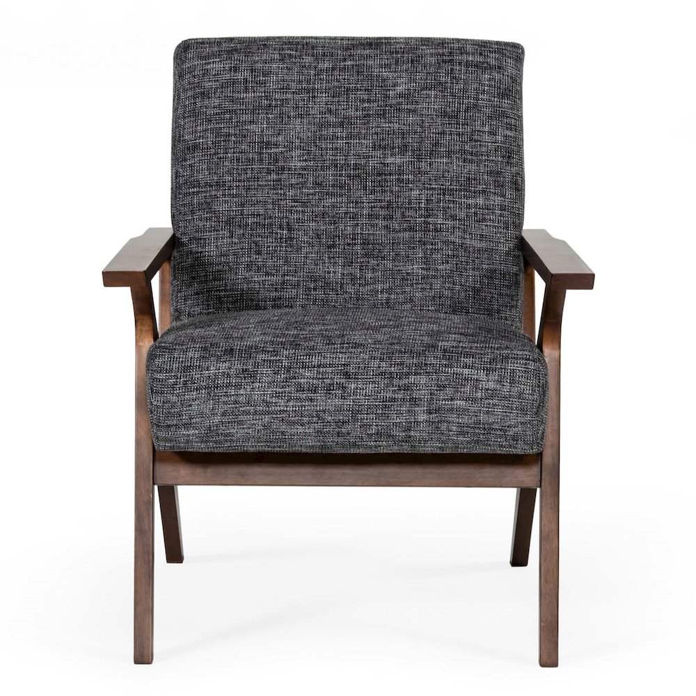 Candea - Mid-Century Walnut and Grey Accent Chair. Picture 5