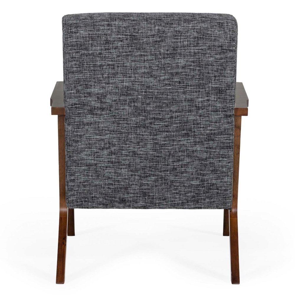 Candea - Mid-Century Walnut and Grey Accent Chair. Picture 8