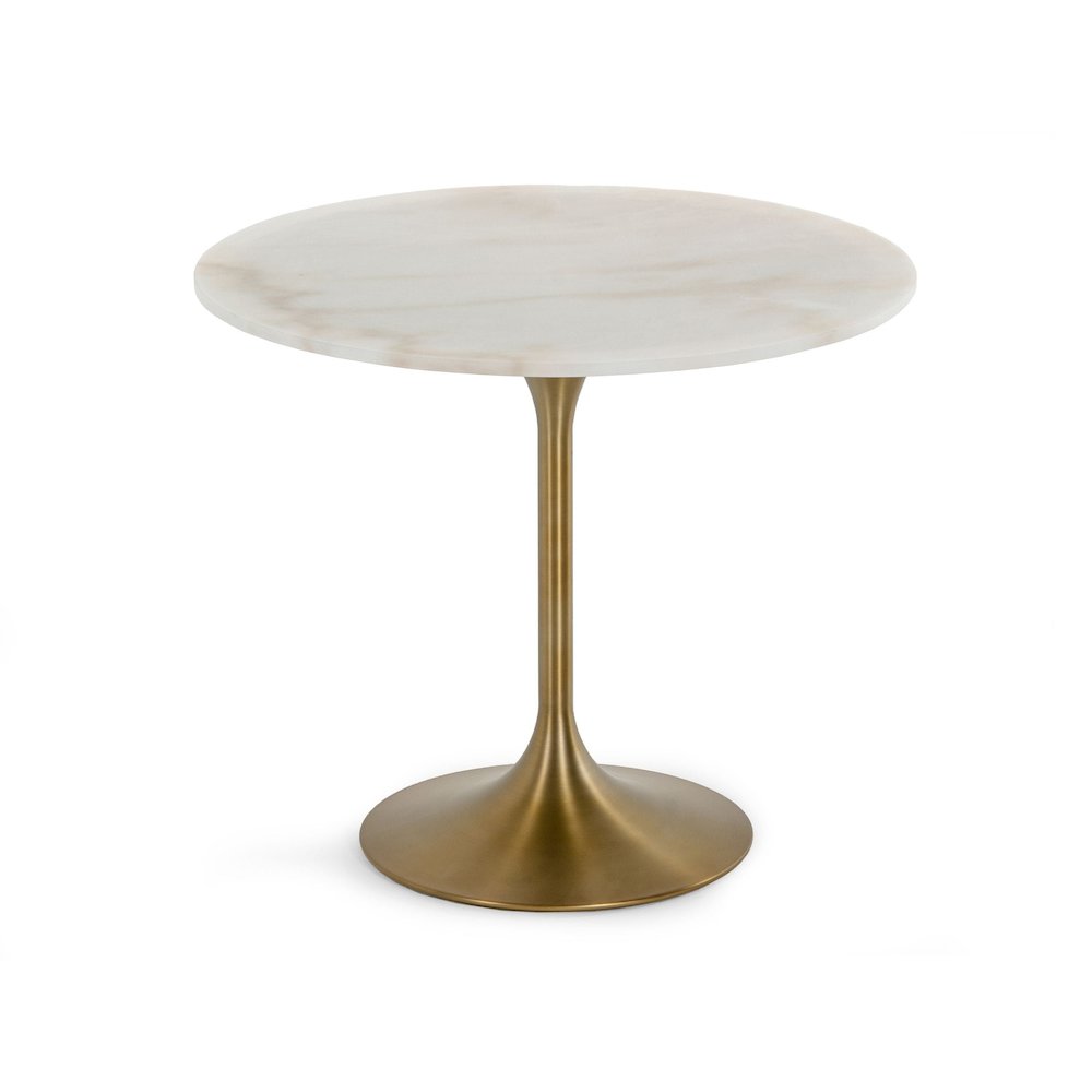 Modrest Collins - Glam White Marble & Gold Dining Table. Picture 5