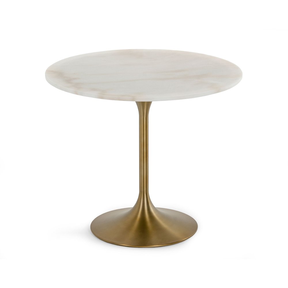 Modrest Collins - Glam White Marble & Gold Dining Table. Picture 2