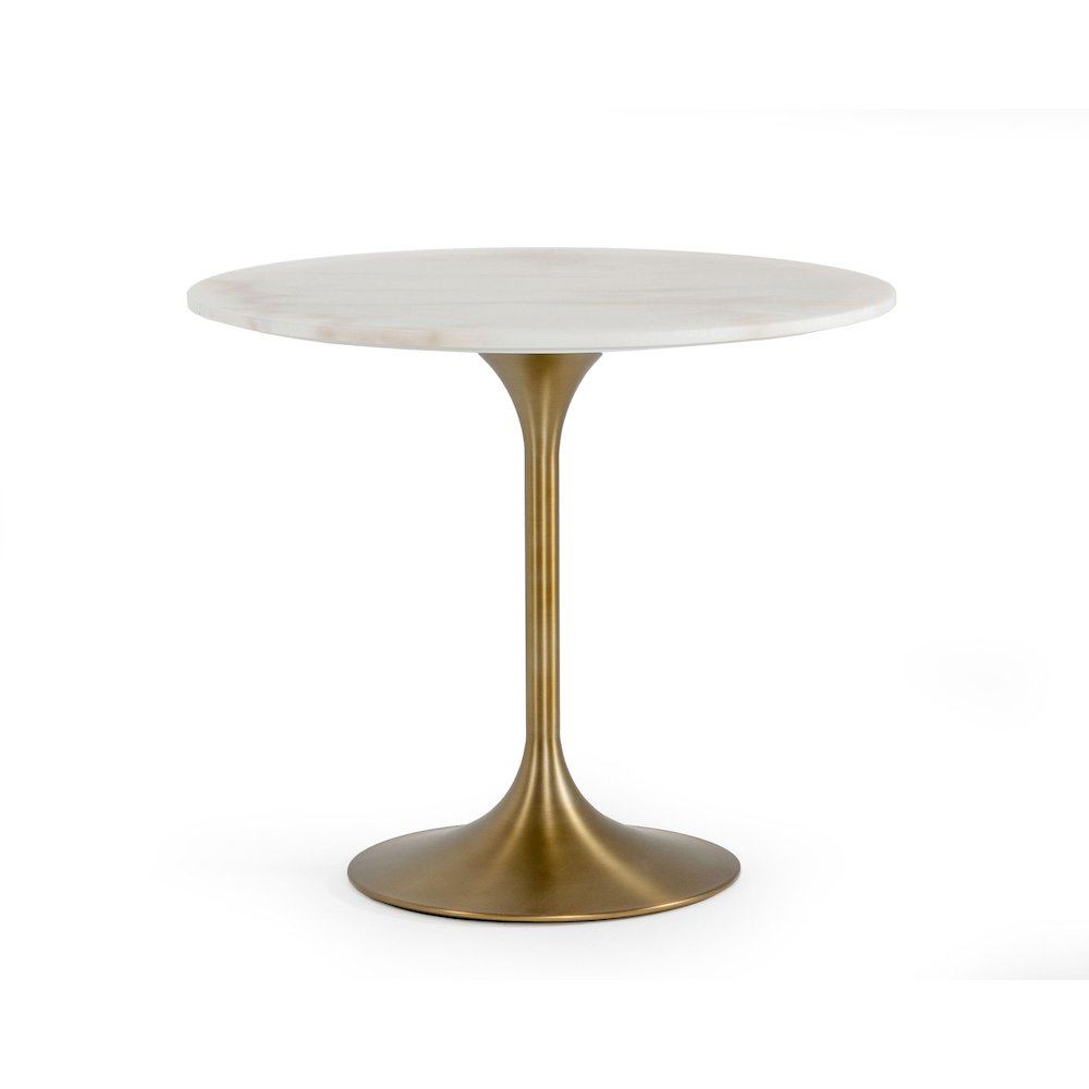 Modrest Collins - Glam White Marble & Gold Dining Table. Picture 3