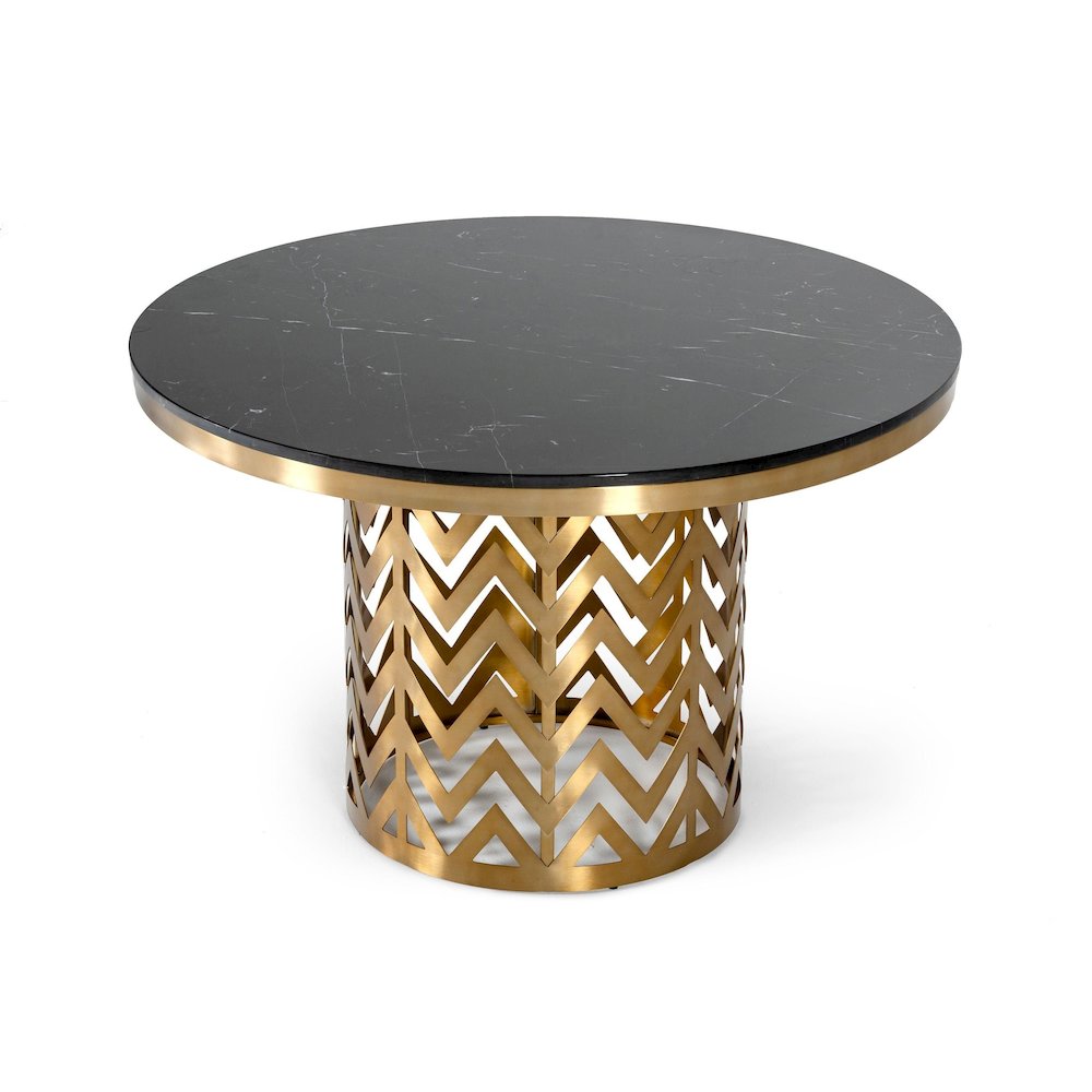 Modrest Kowal - Glam Black Marble Dining Table. Picture 1