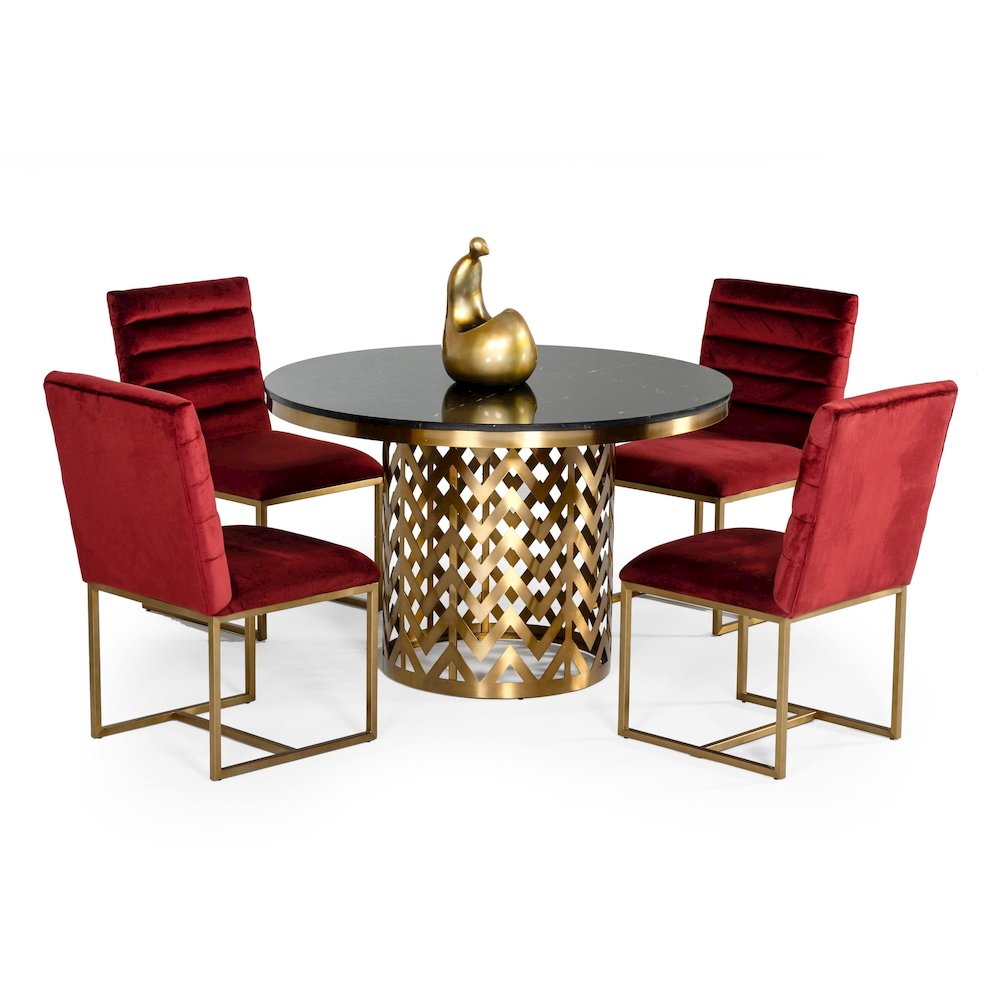 Modrest Kowal - Glam Black Marble Dining Table. Picture 4