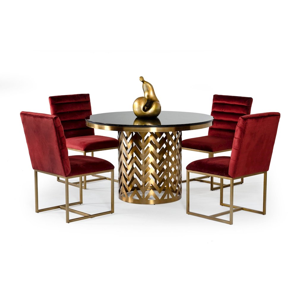 Modrest Kowal - Glam Black Marble Dining Table. Picture 5