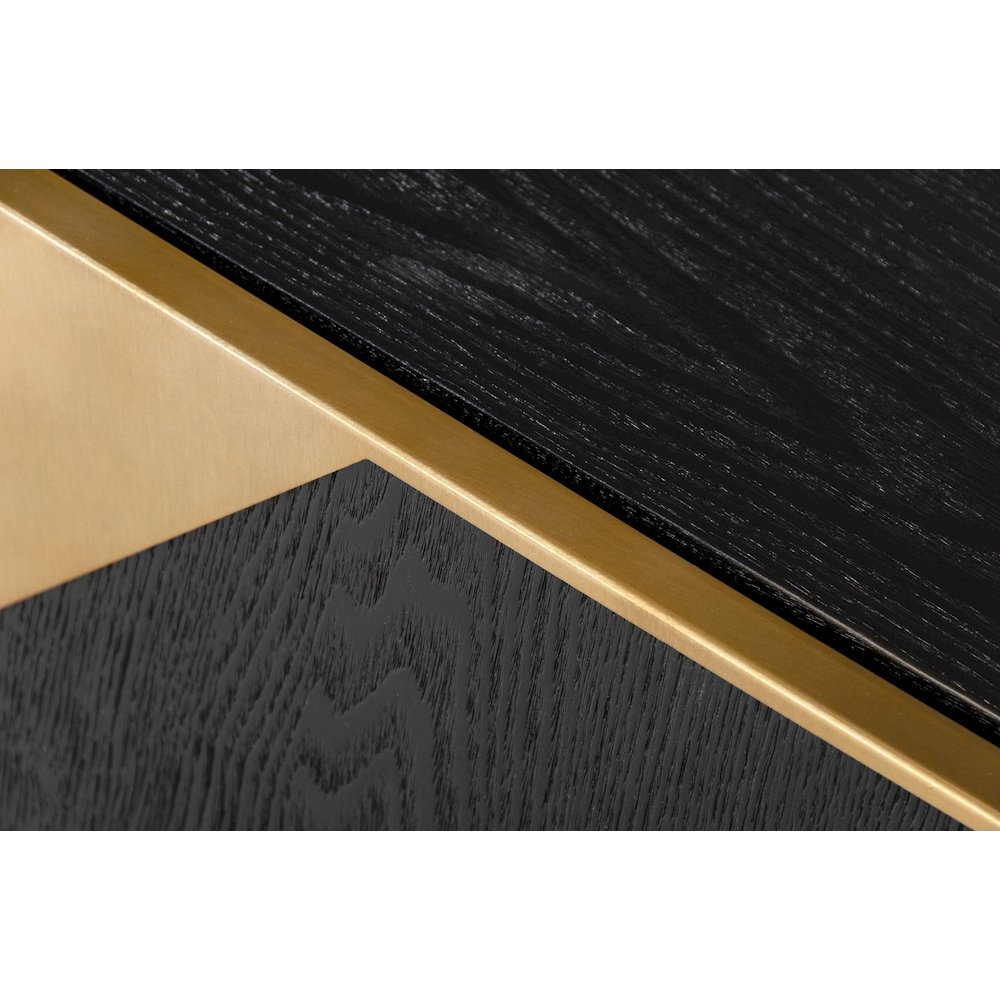 Modrest Perret - Glam Black Ash & Brushed Brass Modern Buffet. Picture 4