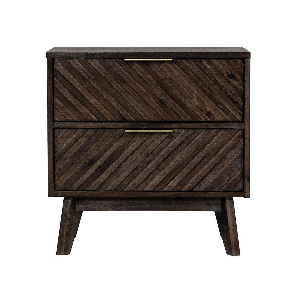 Modrest Daisy Mid-Century Dark Acacia Nightstand. Picture 1