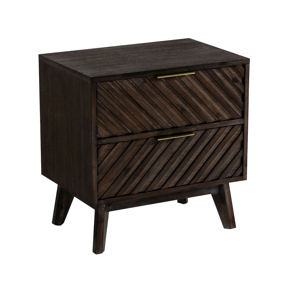 Modrest Daisy Mid-Century Dark Acacia Nightstand. Picture 4