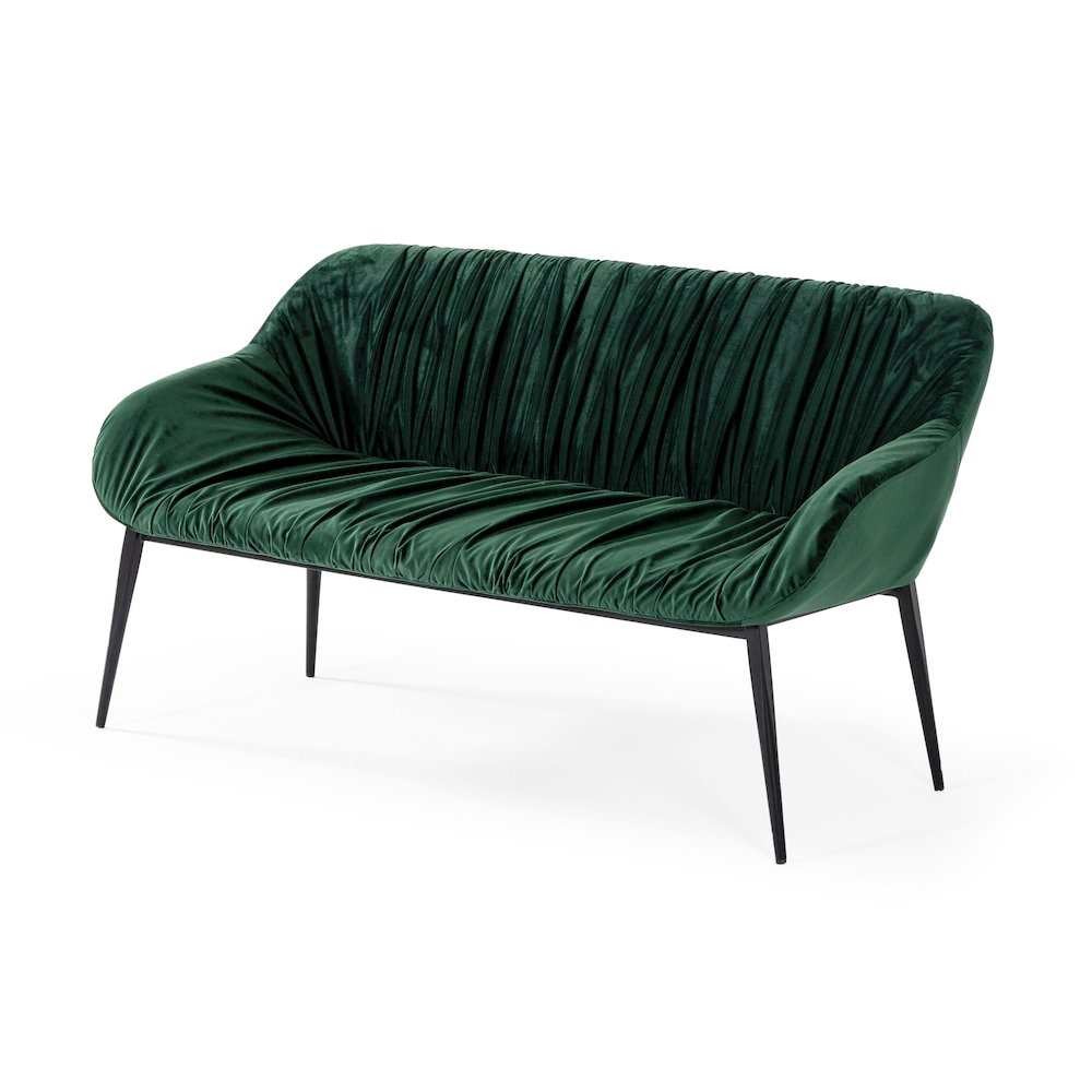 Modrest Katrina - Modern Green Fabric Bench. Picture 1