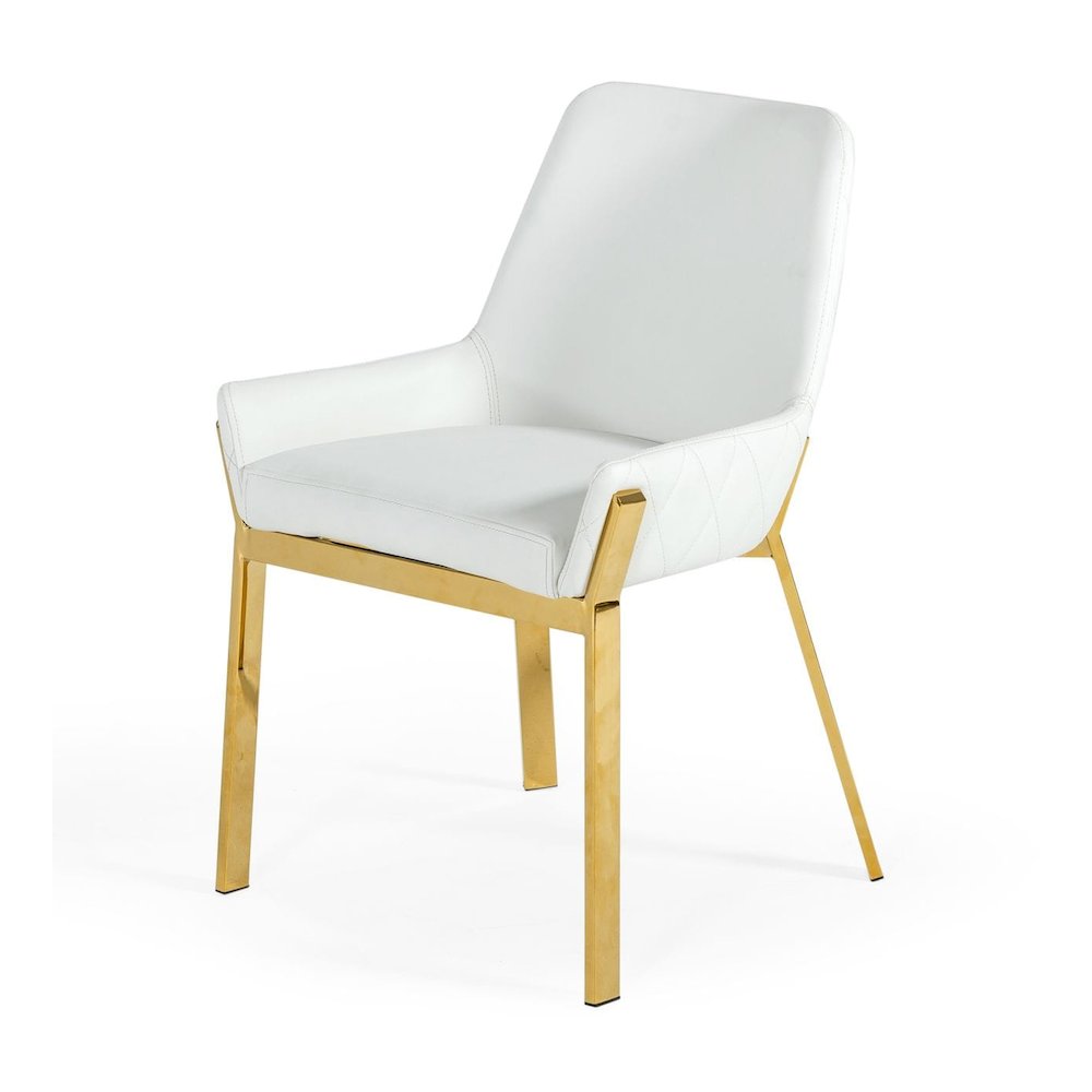 Modrest Ganon - Modern White & Gold Dining Chair. Picture 1