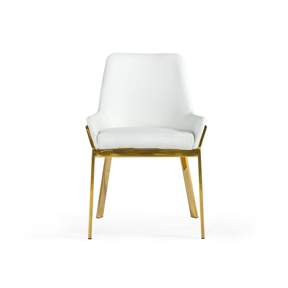 Modrest Ganon - Modern White & Gold Dining Chair. Picture 5