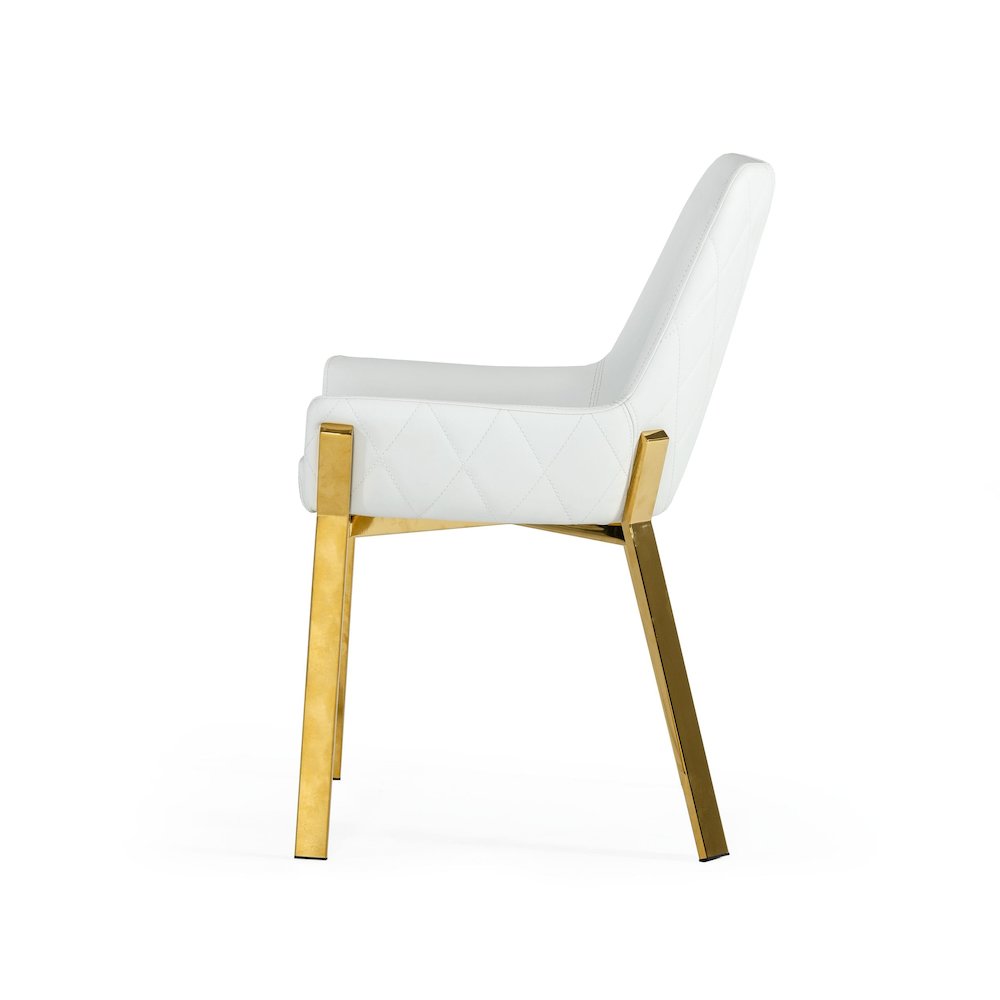 Modrest Ganon - Modern White & Gold Dining Chair. Picture 6