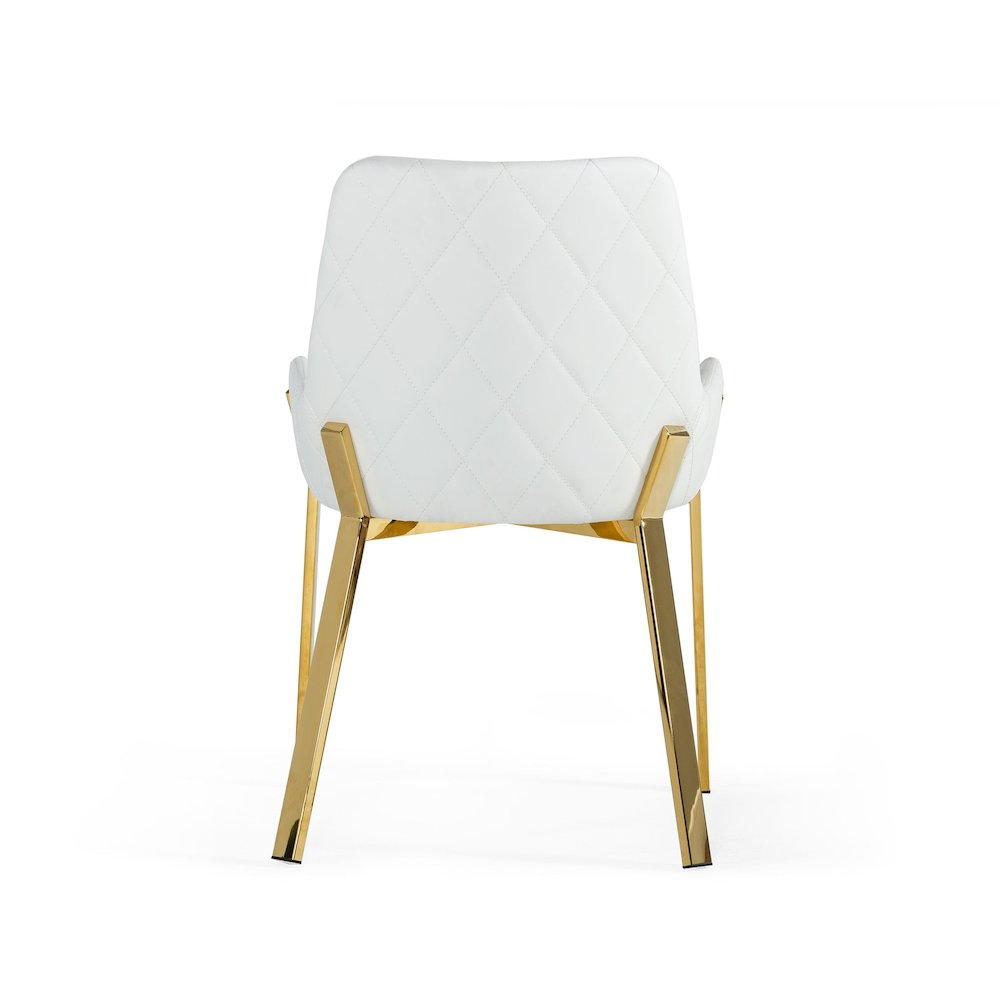 Modrest Ganon - Modern White & Gold Dining Chair. Picture 7