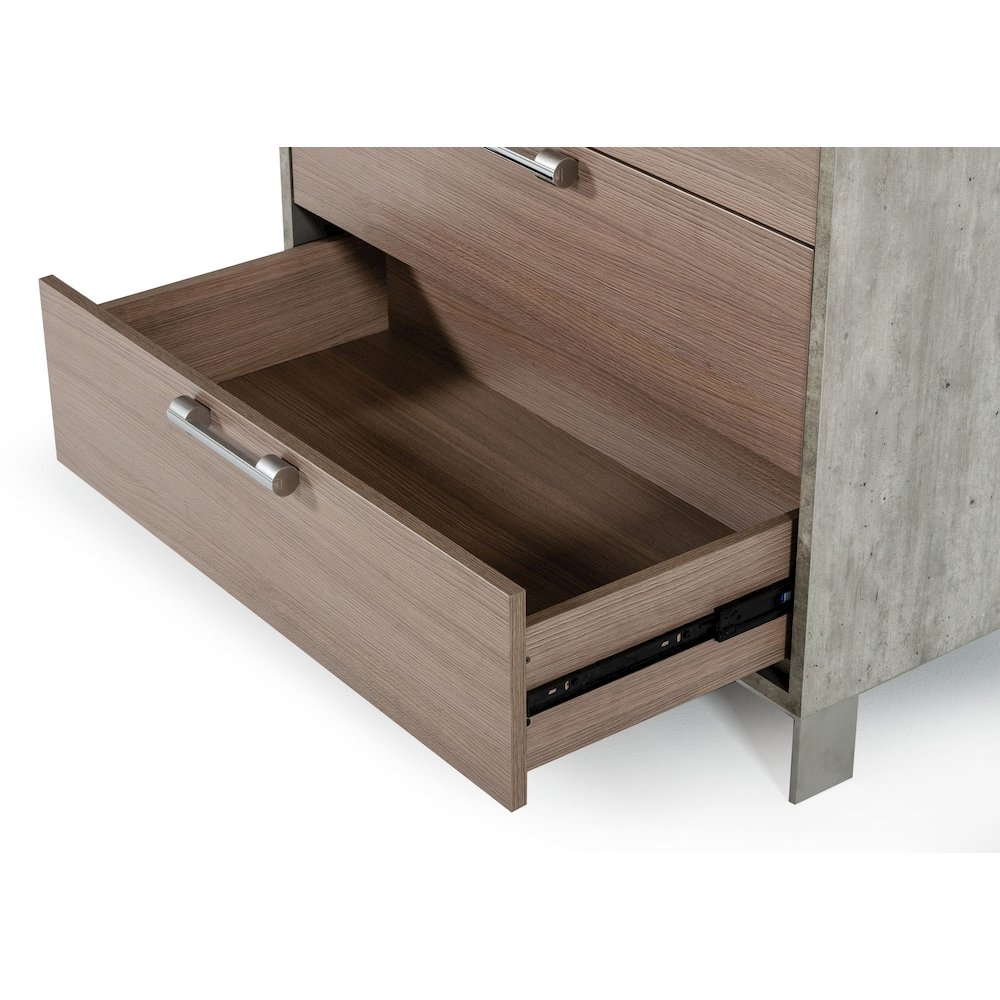 Nova Domus Boston - Modern Brown Oak & Brushed Stainless Steel Chest. Picture 3
