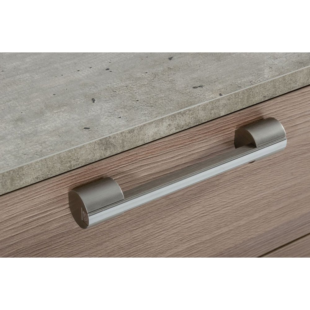 Nova Domus Boston - Modern Brown Oak & Brushed Stainless Steel Nightstand. Picture 4
