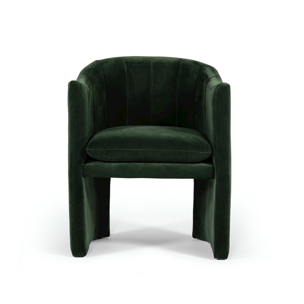 Modrest Danube - Modern Jade Green Fabric Dining Chair. Picture 3