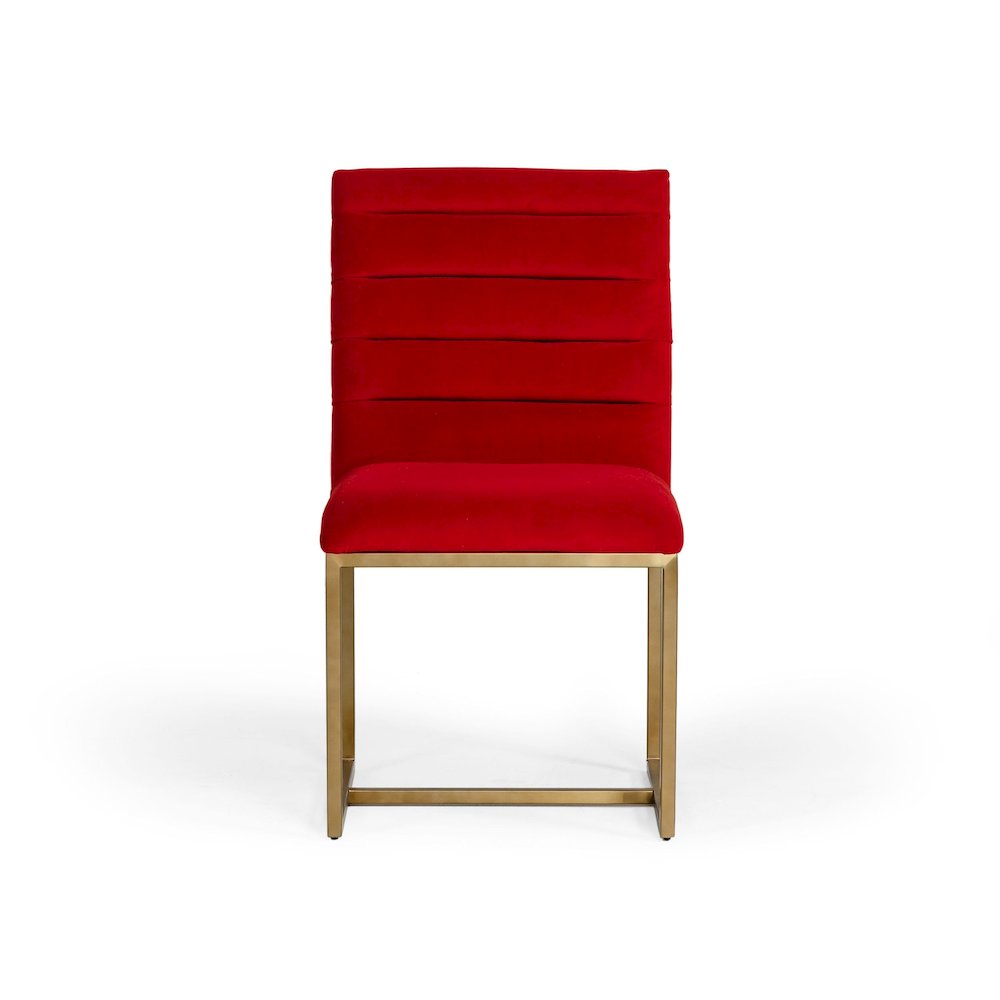 Modrest Barker - Modern Burnt Orange & Brush Gold Dining Chair (Set of 2). Picture 3