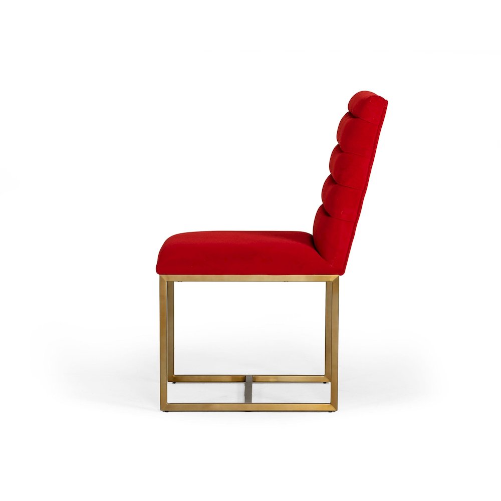 Modrest Barker - Modern Burnt Orange & Brush Gold Dining Chair (Set of 2). Picture 4
