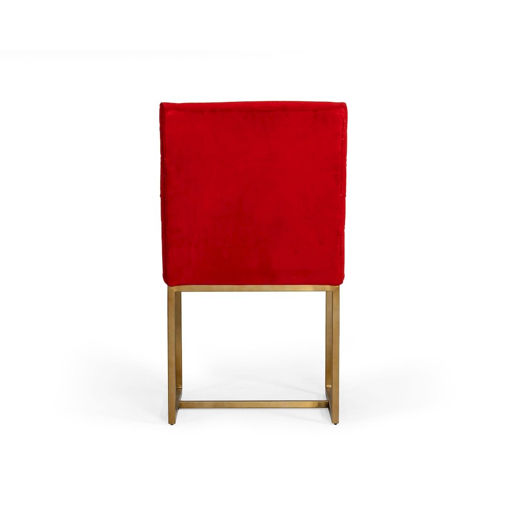 Modrest Barker - Modern Burnt Orange & Brush Gold Dining Chair (Set of 2). Picture 5