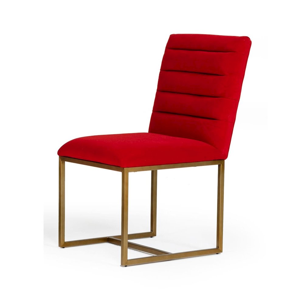 Modrest Barker - Modern Burnt Orange & Brush Gold Dining Chair (Set of 2). Picture 2