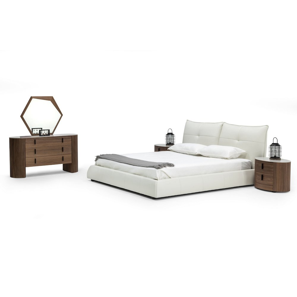 Modrest Patrick - Queen Modern White Bed. Picture 5