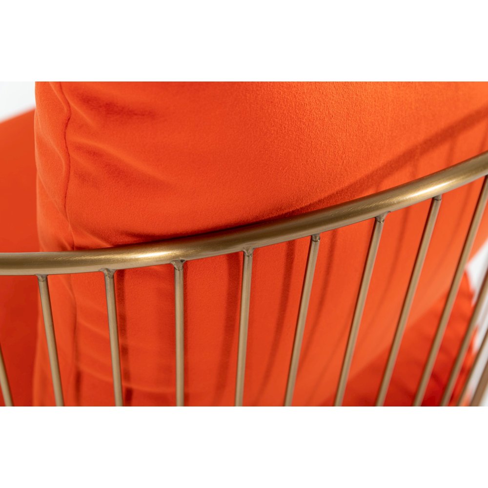 Modrest Loveland - Glam Orange Velvet Accent Chair. Picture 5