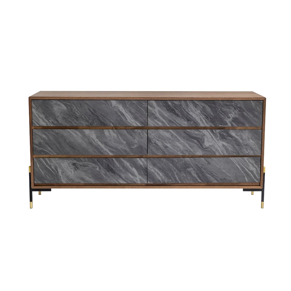 grey mid century dresser Alexa Mid Century Modern Dresser 6-Drawers main image 0