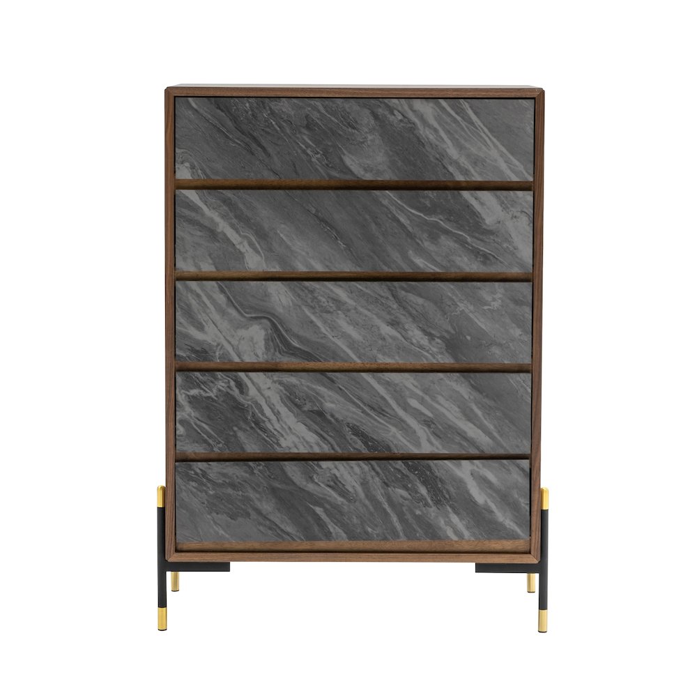 Nova Domus Metcalf - Mid-Century Walnut & Grey Chest. Picture 1