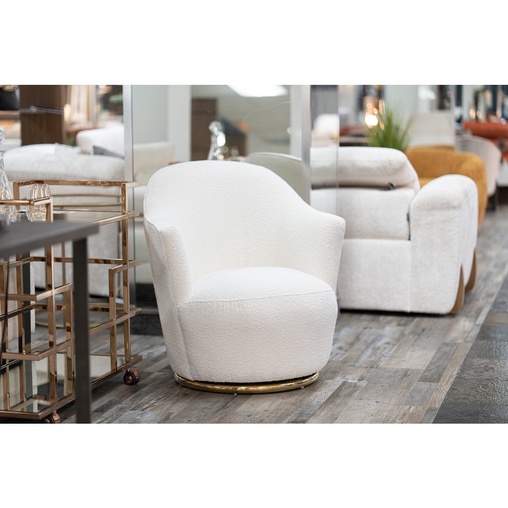 Vera - Modern Sherpa Swivel Accent Chair. Picture 2
