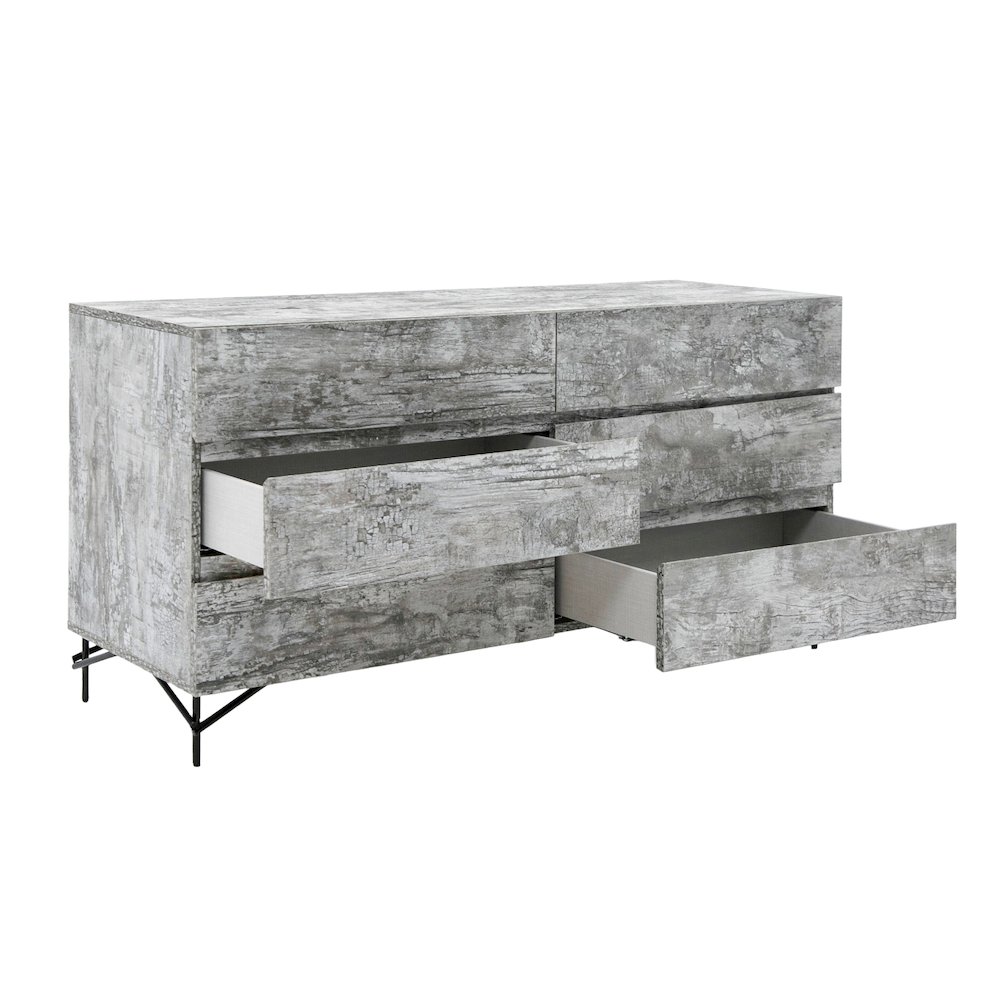 Nova Domus Aria - Italian Modern Multi Grey with texture  Dresser. Picture 6