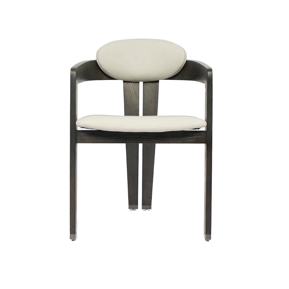 Modrest Thorne Light Grey and Dark Grey Arm Dining Chair. Picture 1
