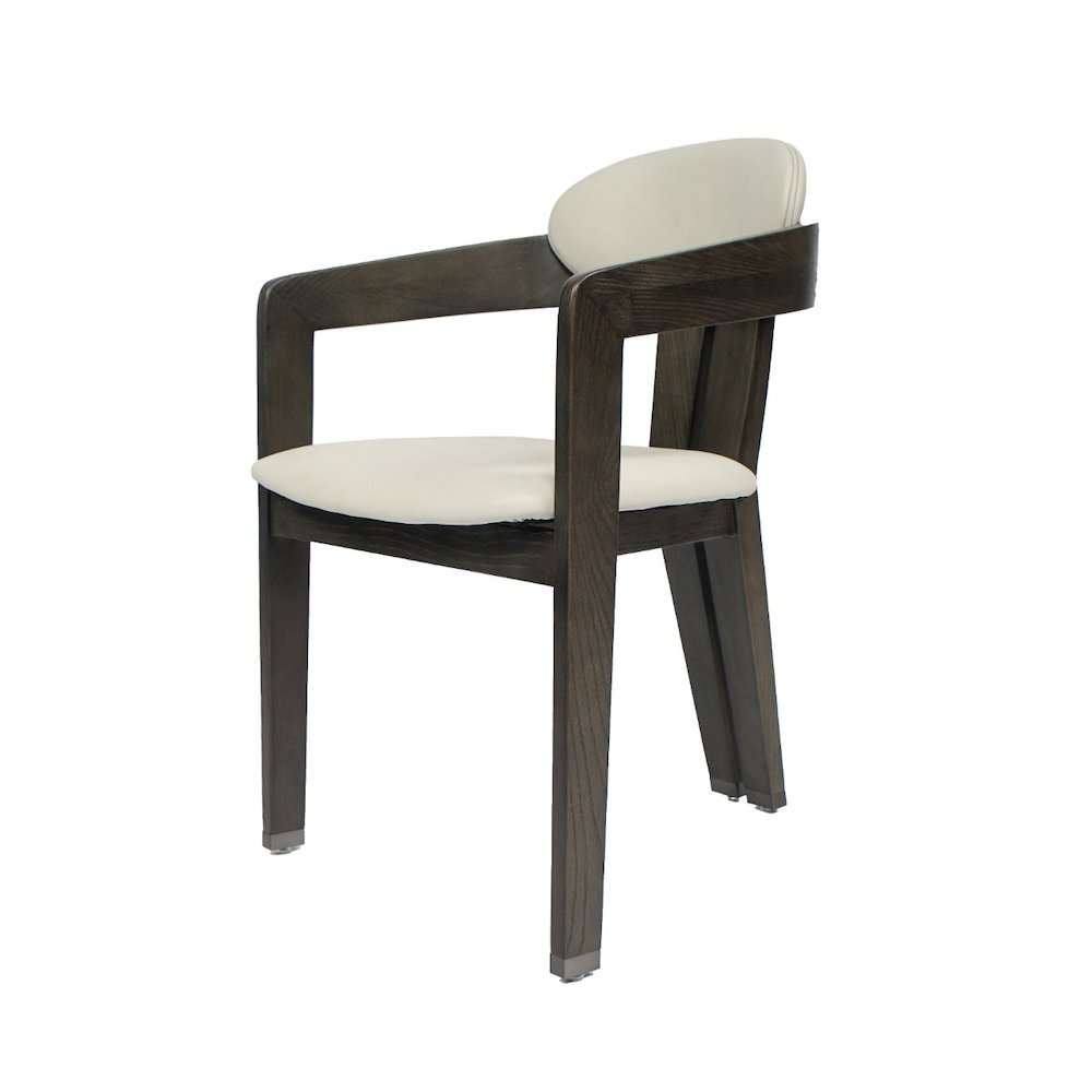 Modrest Thorne Light Grey and Dark Grey Arm Dining Chair. Picture 4