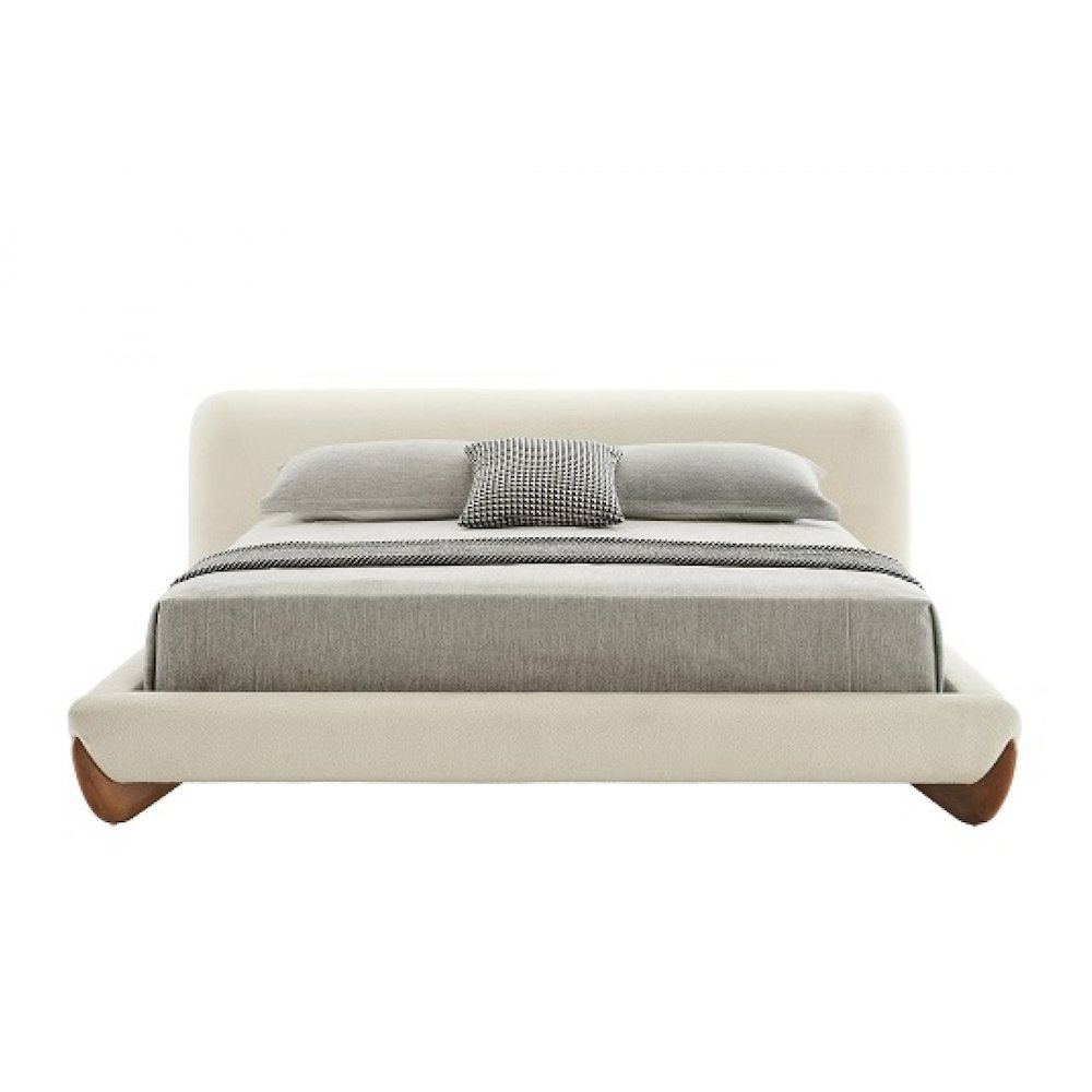 Modrest Fleury - Eastern Contemporary Cream and Walnut Bed. Picture 1