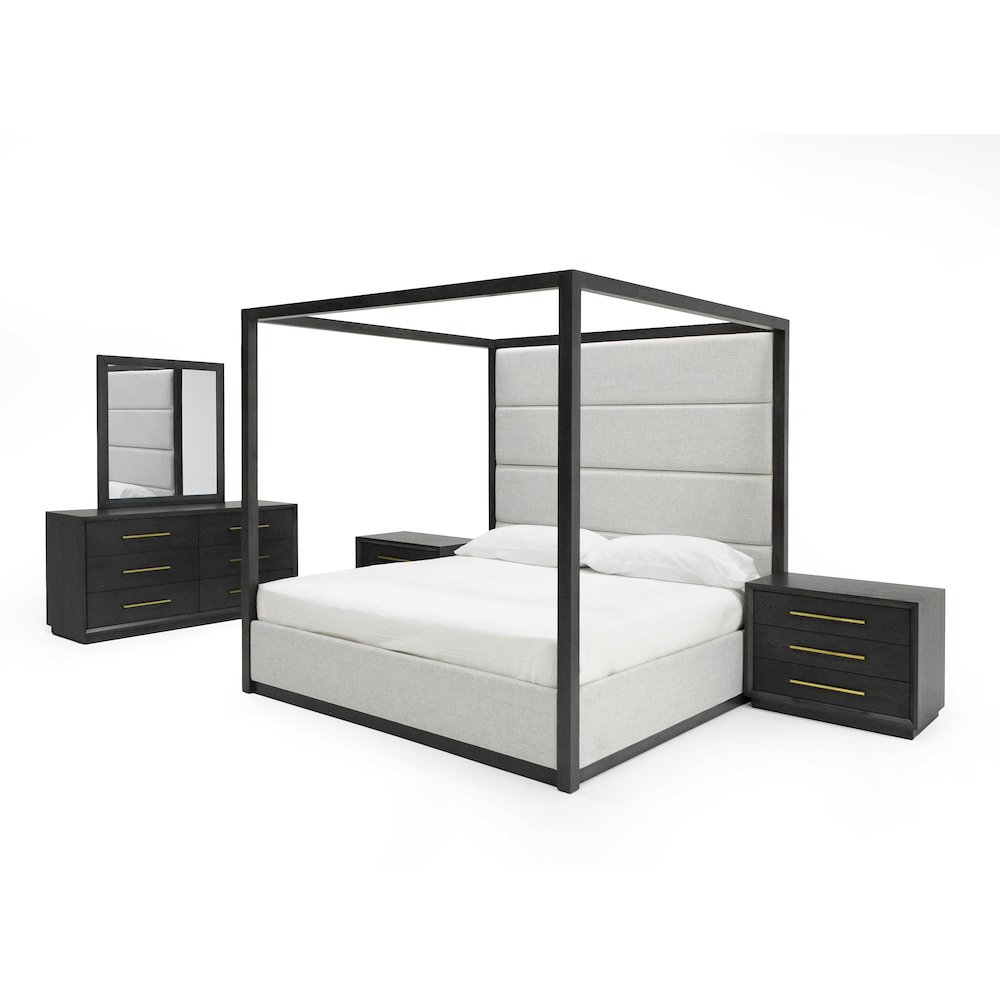 Manhattan - Contemporary Canopy Grey Bed -queen. Picture 2