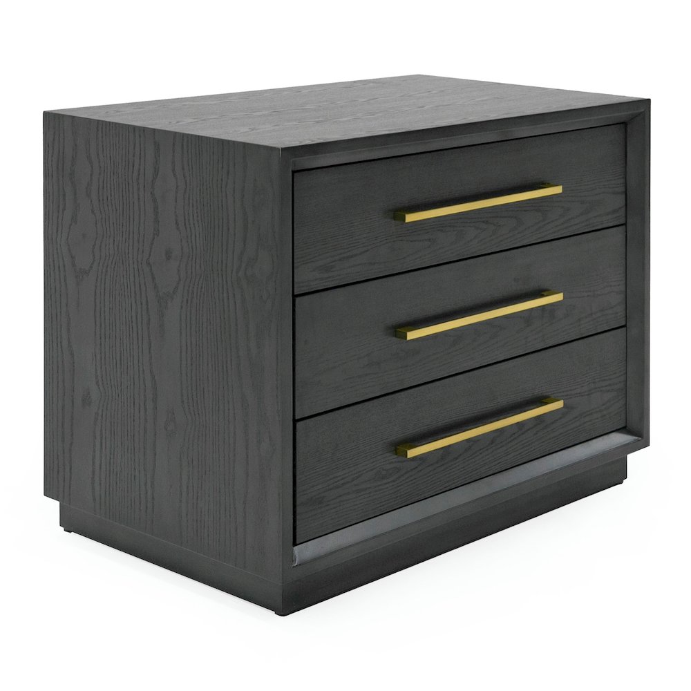 Manhattan - Contemporary Grey and Gold Nightstand. Picture 4