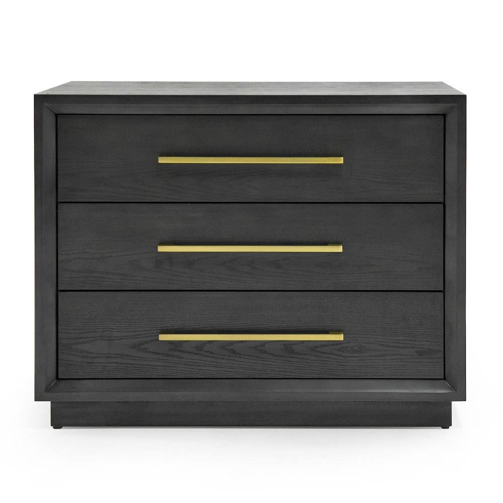 Manhattan - Contemporary Grey and Gold Nightstand. Picture 1
