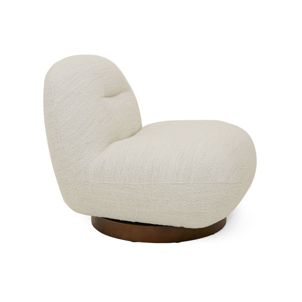 Modrest Renee - Modern Cream Fabric Swivel Chair. Picture 7