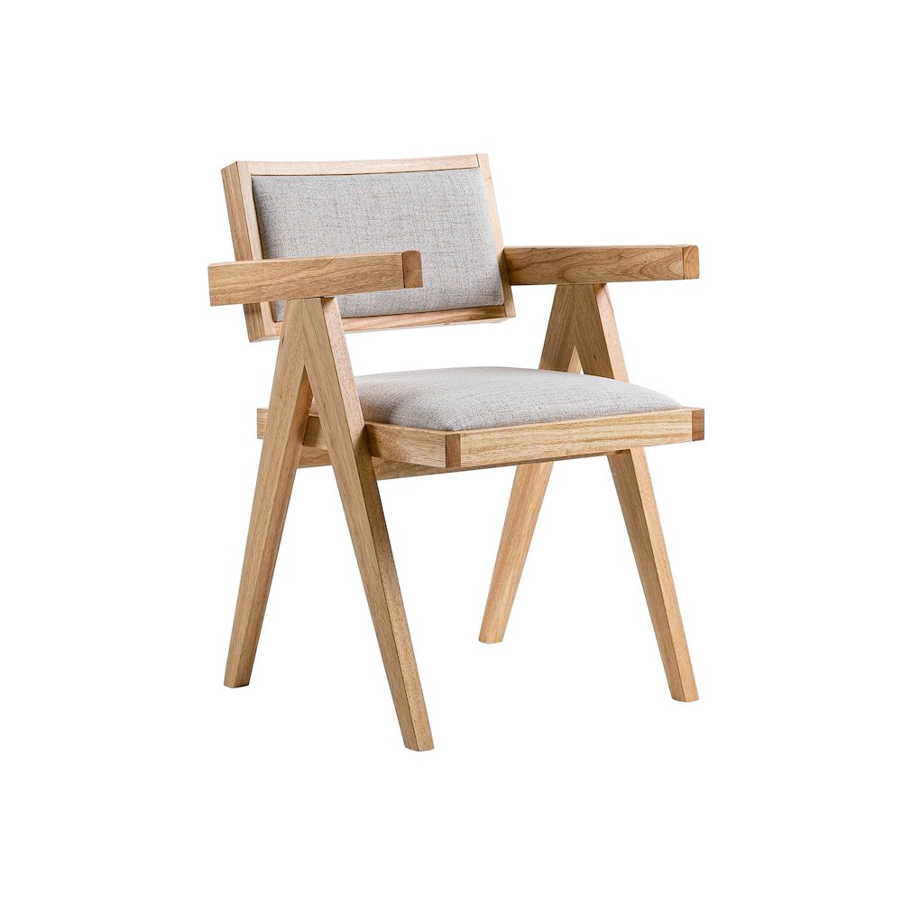Fern - Modern Natural and Beige Dining Chair Set of 2. Picture 2