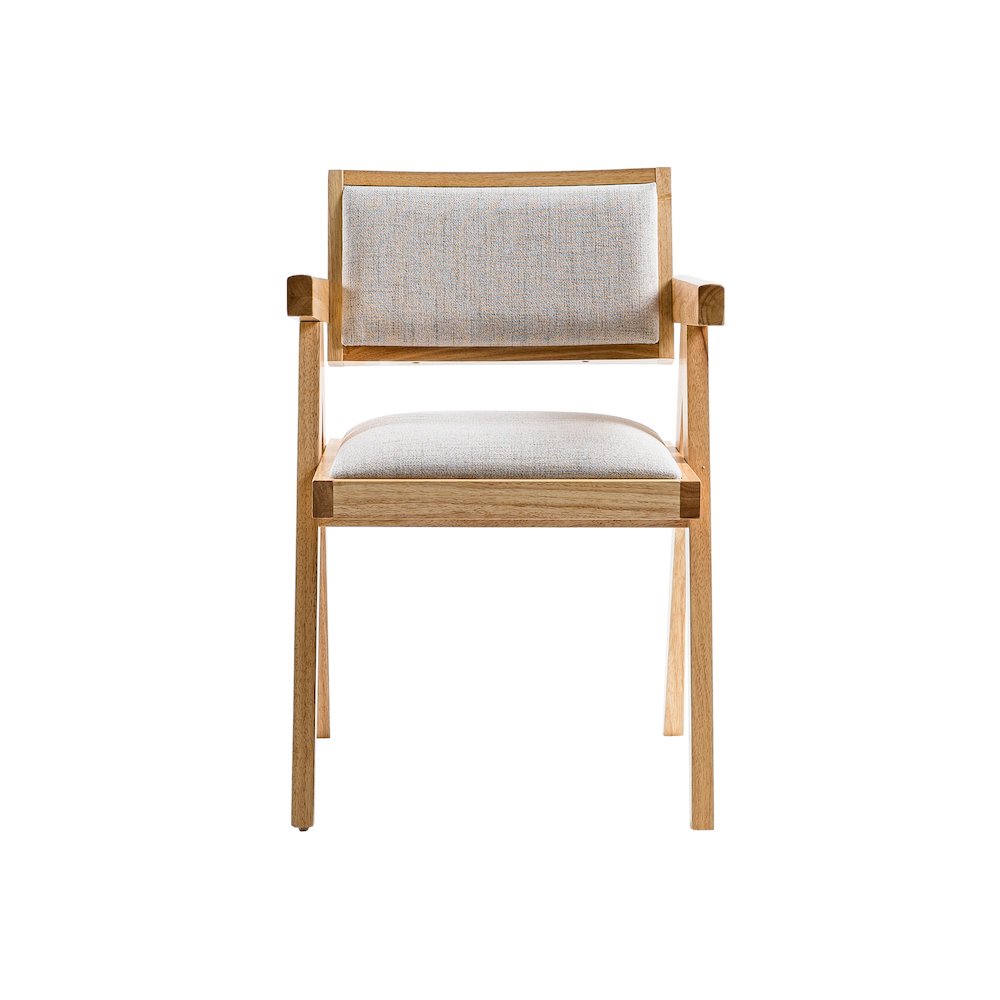 Fern - Modern Natural and Beige Dining Chair Set of 2. Picture 3