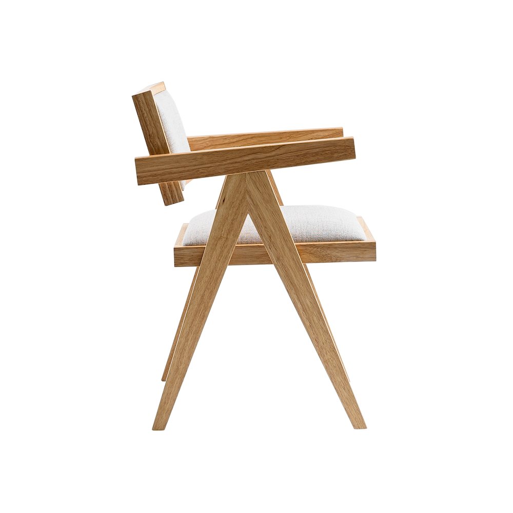 Fern - Modern Natural and Beige Dining Chair Set of 2. Picture 4