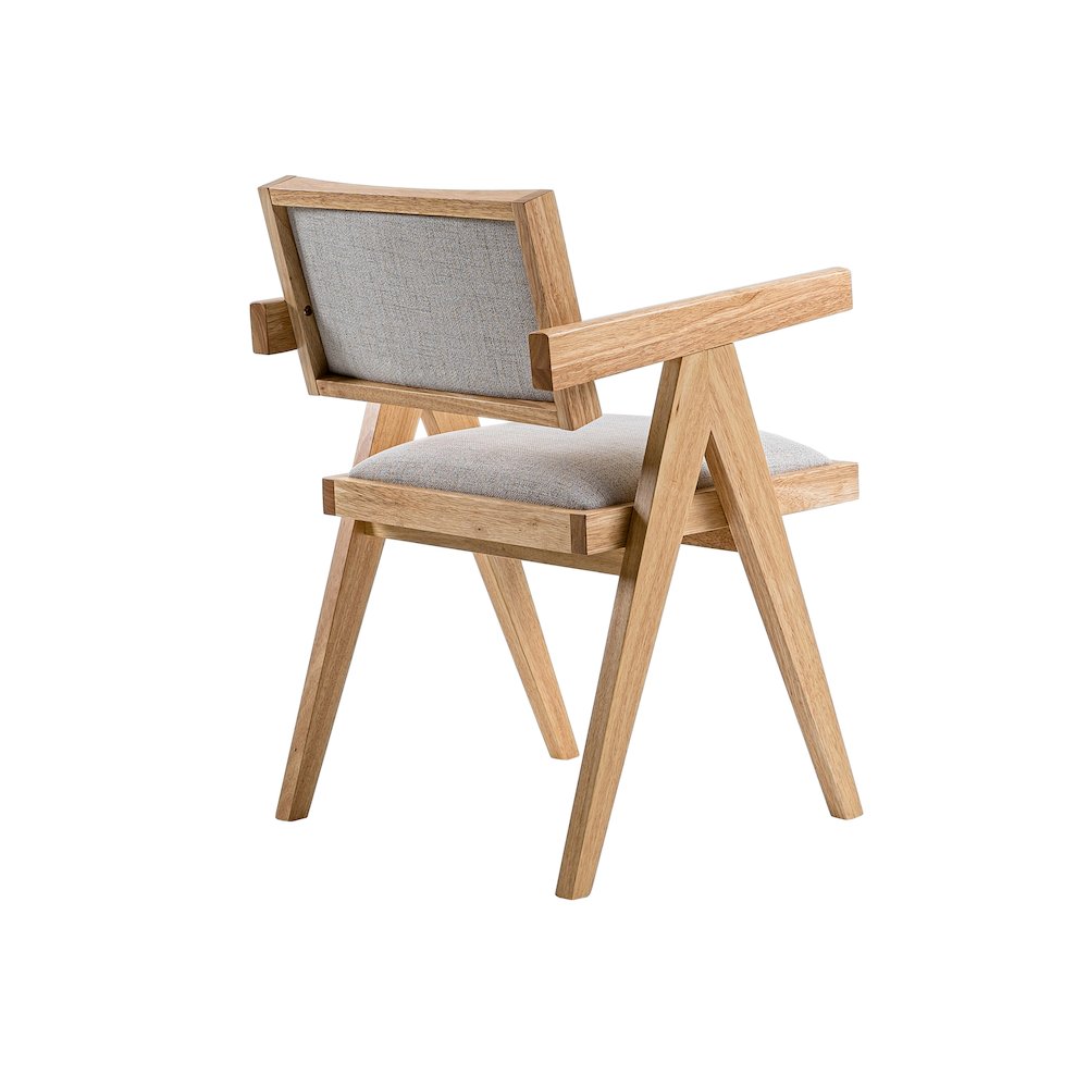 Fern - Modern Natural and Beige Dining Chair Set of 2. Picture 5