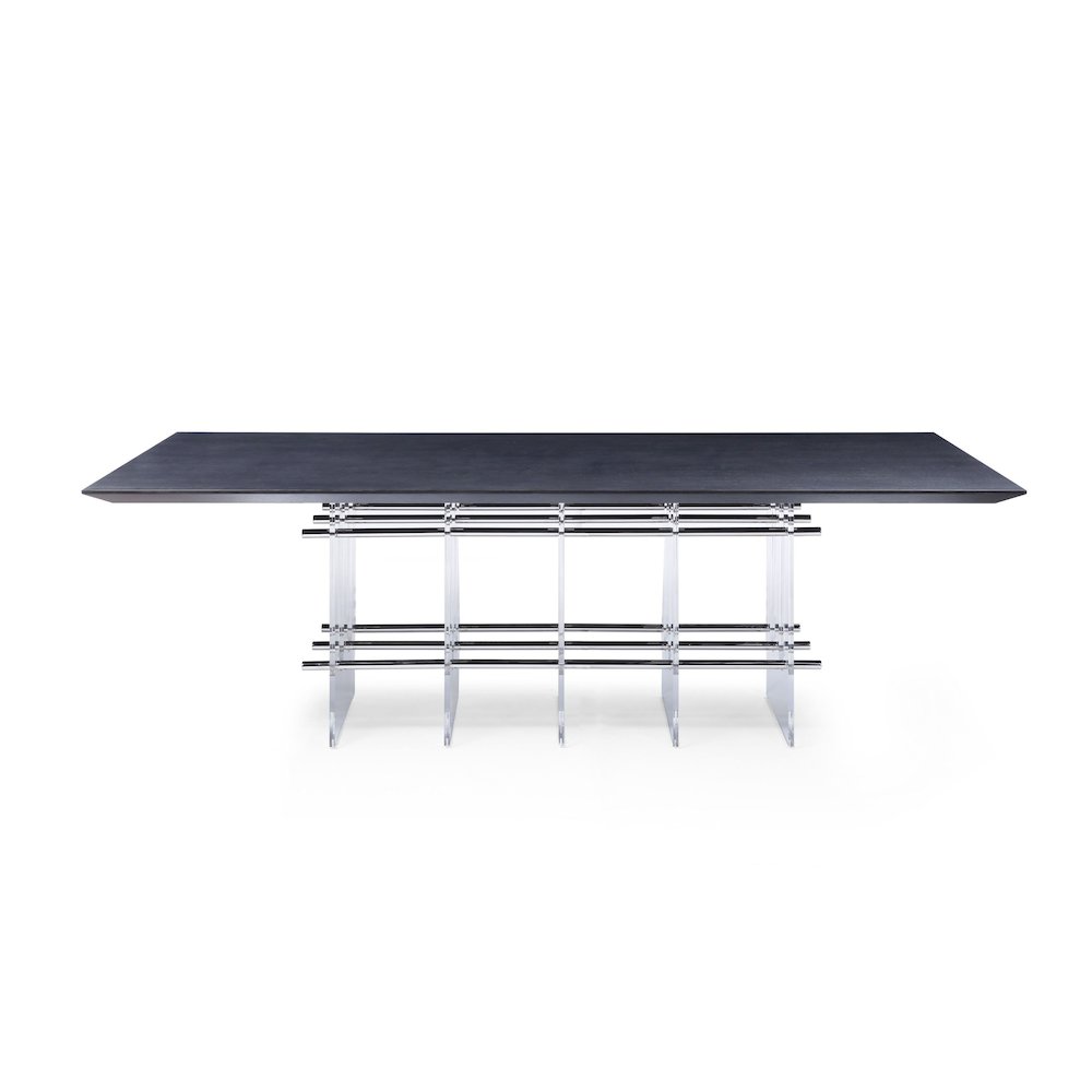 Modrest Inverness - Contemporary Black Oak + Acrylic Dining Table. Picture 1