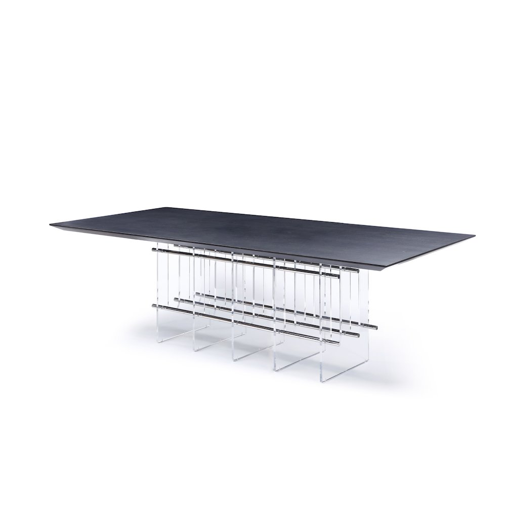 Modrest Inverness - Contemporary Black Oak + Acrylic Dining Table. Picture 2