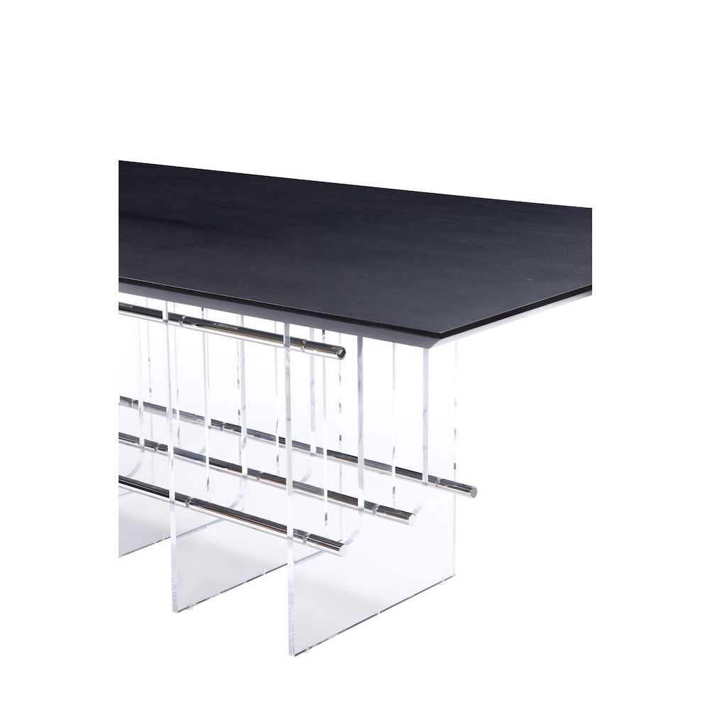 Modrest Inverness - Contemporary Black Oak + Acrylic Dining Table. Picture 4