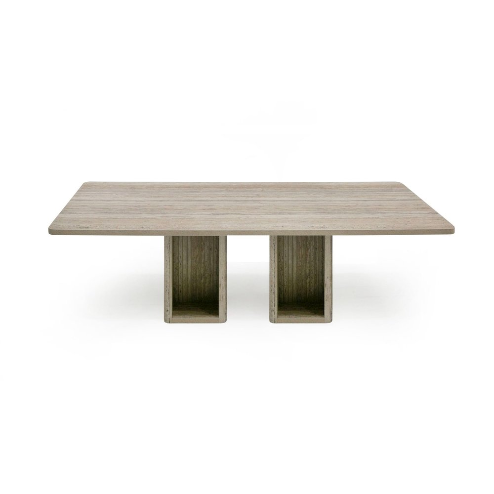 Nova Domus Roma - Modern Travertine Rectangular Dining Table. Picture 8