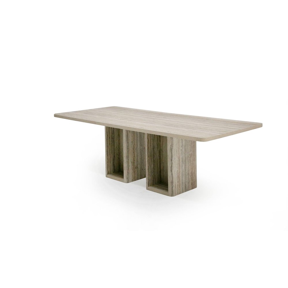 Nova Domus Roma - Modern Travertine Rectangular Dining Table. Picture 7