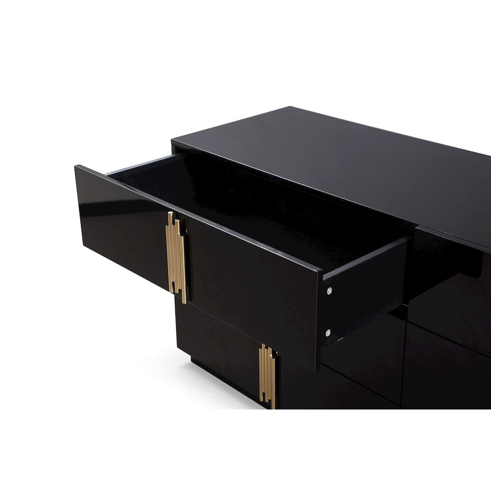Modrest Token - Modern Black + Gold Wide Dresser. Picture 3