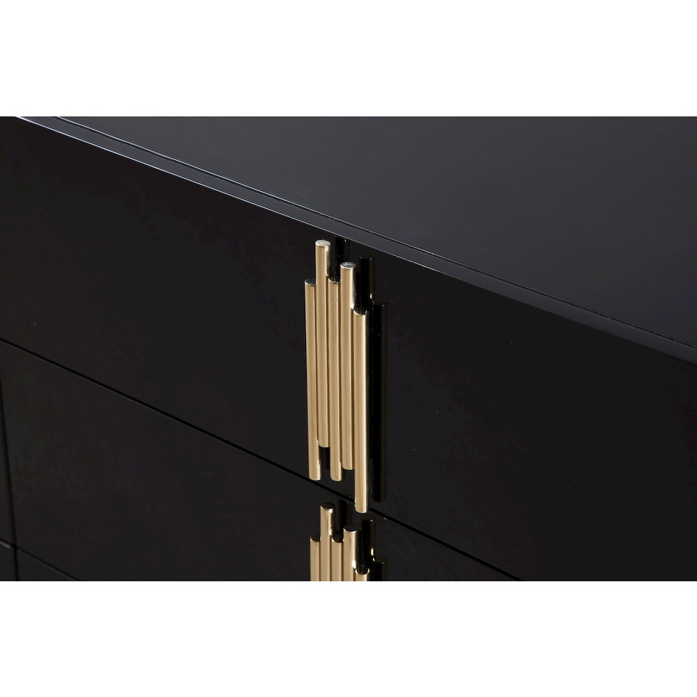 Modrest Token - Modern Black + Gold Wide Dresser. Picture 4